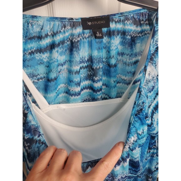 AB Studio Cold Shoulder Top with Layered Internal Cami, Size Small - Picture 4 of 6